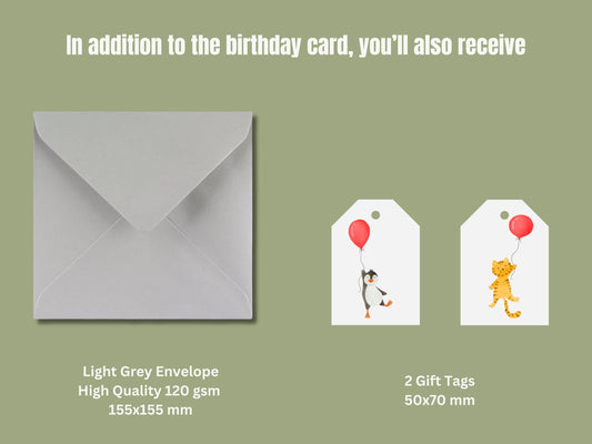 Cat Happy Birthday Card