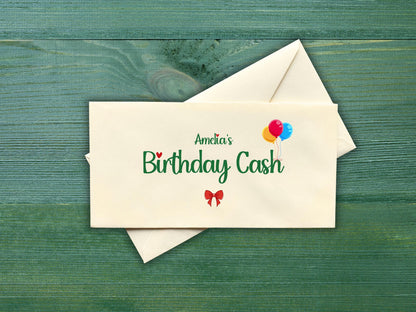 Personalized Birthday Cash Envelopes