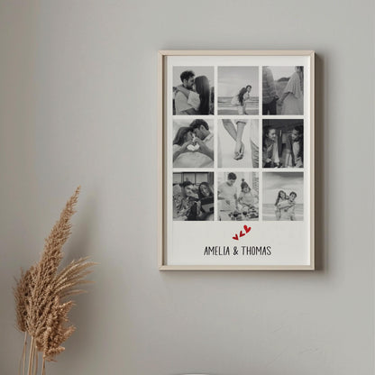 Personalized Photo Collage Print, Anniversary Gift, Custom Wall Art