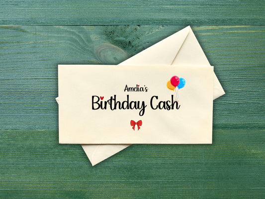 Personalized Birthday Cash Envelopes