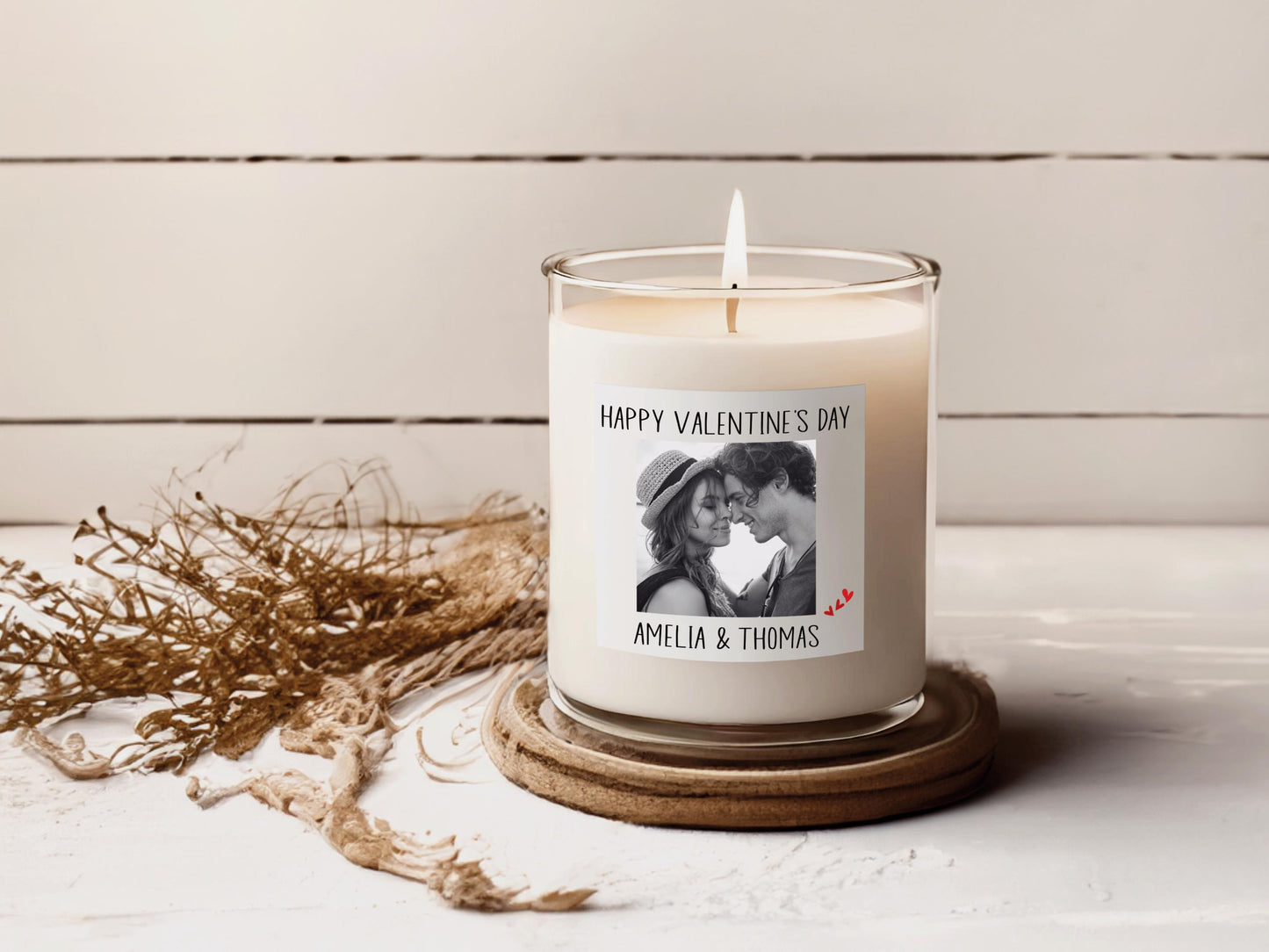 Personalized Photo Wine Label and Candle Label Bundle, Anniversary Gift