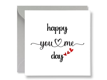 Personalized Anniversary Wine Label – 'Happy You & Me Day' Card