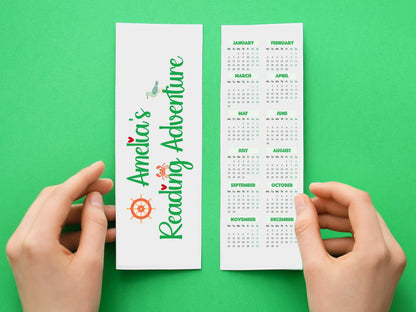 Personalized Bookmark with 2025 Calendar or Reading Tracker