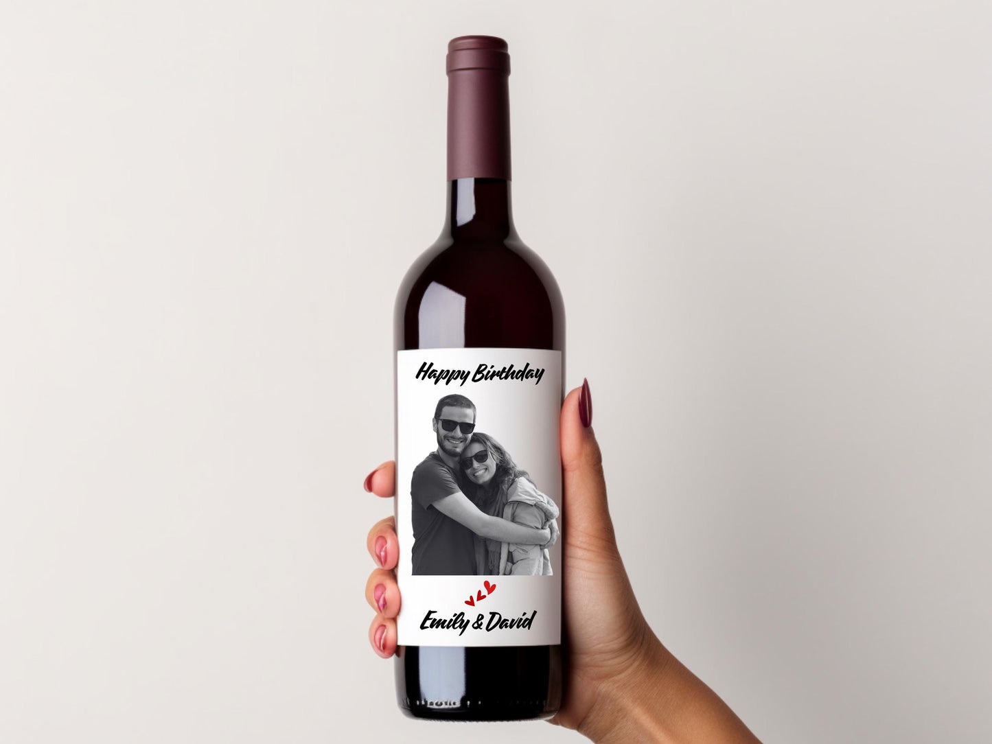 Personalized Photo Wine Label, Custom Candle Label Gift Set