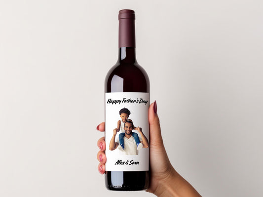 Personalized Photo Wine and Candle Label Bundle, Anniversary Gift