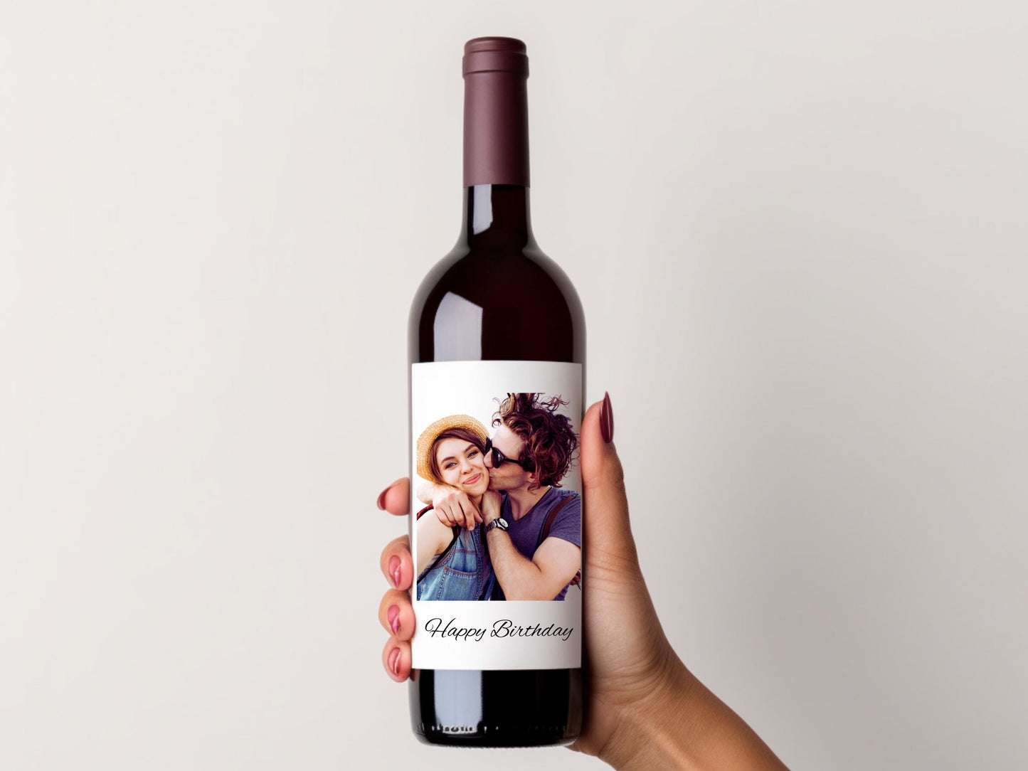 Personalized Photo Wine Label and Candle Label Bundle, Anniversary Gift