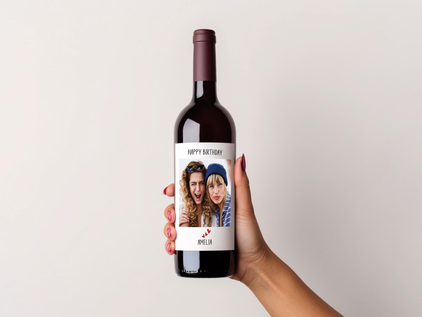 Custom Photo Wine and Candle Label, Personalized Christmas Gift