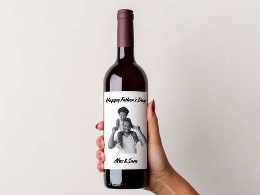 Personalized Photo Wine and Candle Label Bundle, Anniversary Gift