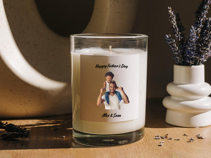 Personalized Photo Wine and Candle Label Bundle, Anniversary Gift