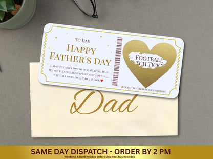 Personalized Father's Day Scratch Off Ticket, Surprise Trip Reveal