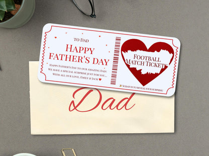 Personalized Father's Day Scratch Off Ticket, Surprise Trip Reveal