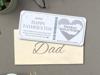 Personalized Father's Day Scratch Off Ticket, Surprise Trip Reveal