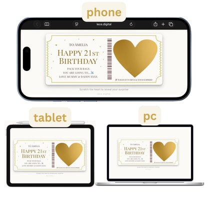 Personalised Digital Scratch Card, Surprise Trip Reveal (Digital Download)