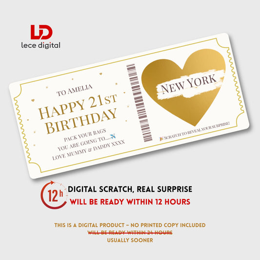 Personalised Digital Scratch Card, Surprise Trip Reveal (Digital Download)