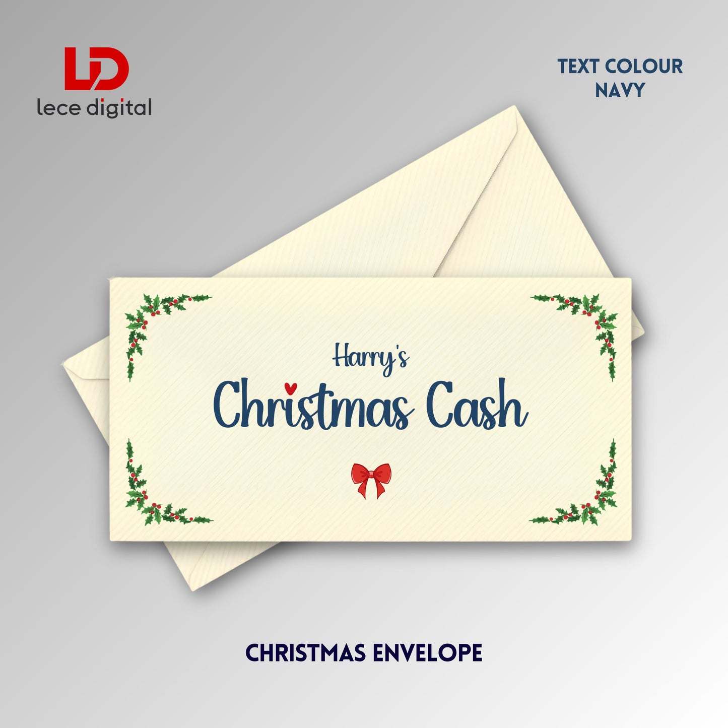Personalised Christmas Cash Envelopes, Custom Name Money Wallets, DL Gift, Festive Gift Card Holder, Holiday Voucher Envelope, Bulk Packs
