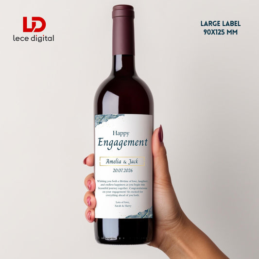 Personalised Engagement Wine Label, Custom Wedding Wine Bottle Stickers, Party Decor