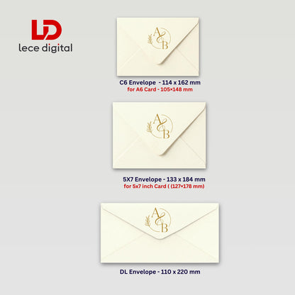 Personalise Wedding Envelopes Dl 5x7 C6, Custom RSVP Invitation Envelope, Hen party Envelope