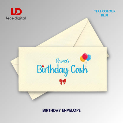 Personalised Birthday Cash Envelope, Birthday Gift Envelope