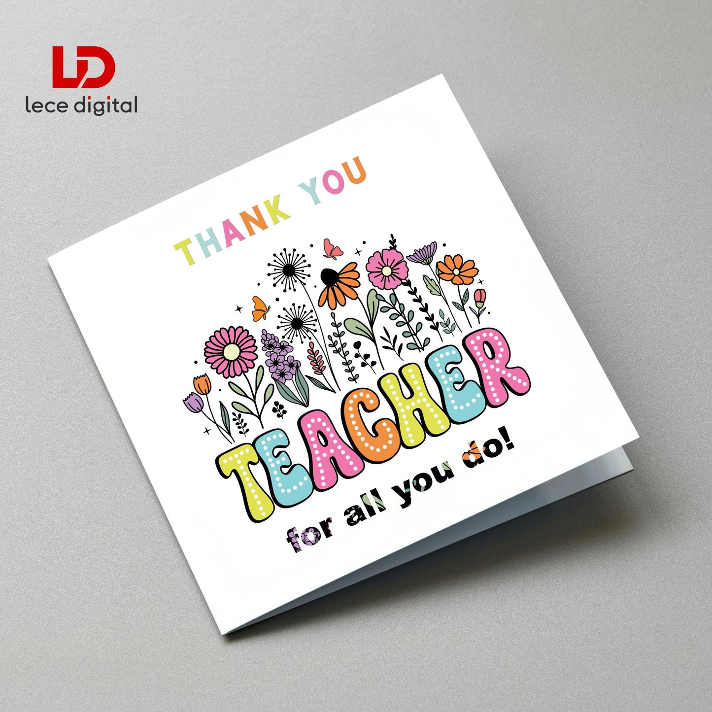 Thank You Teacher Card, Best Teacher, Teaching Assistant Gift, Head Teacher