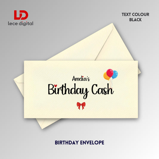 Personalised Birthday Cash Envelope, Birthday Gift Envelope