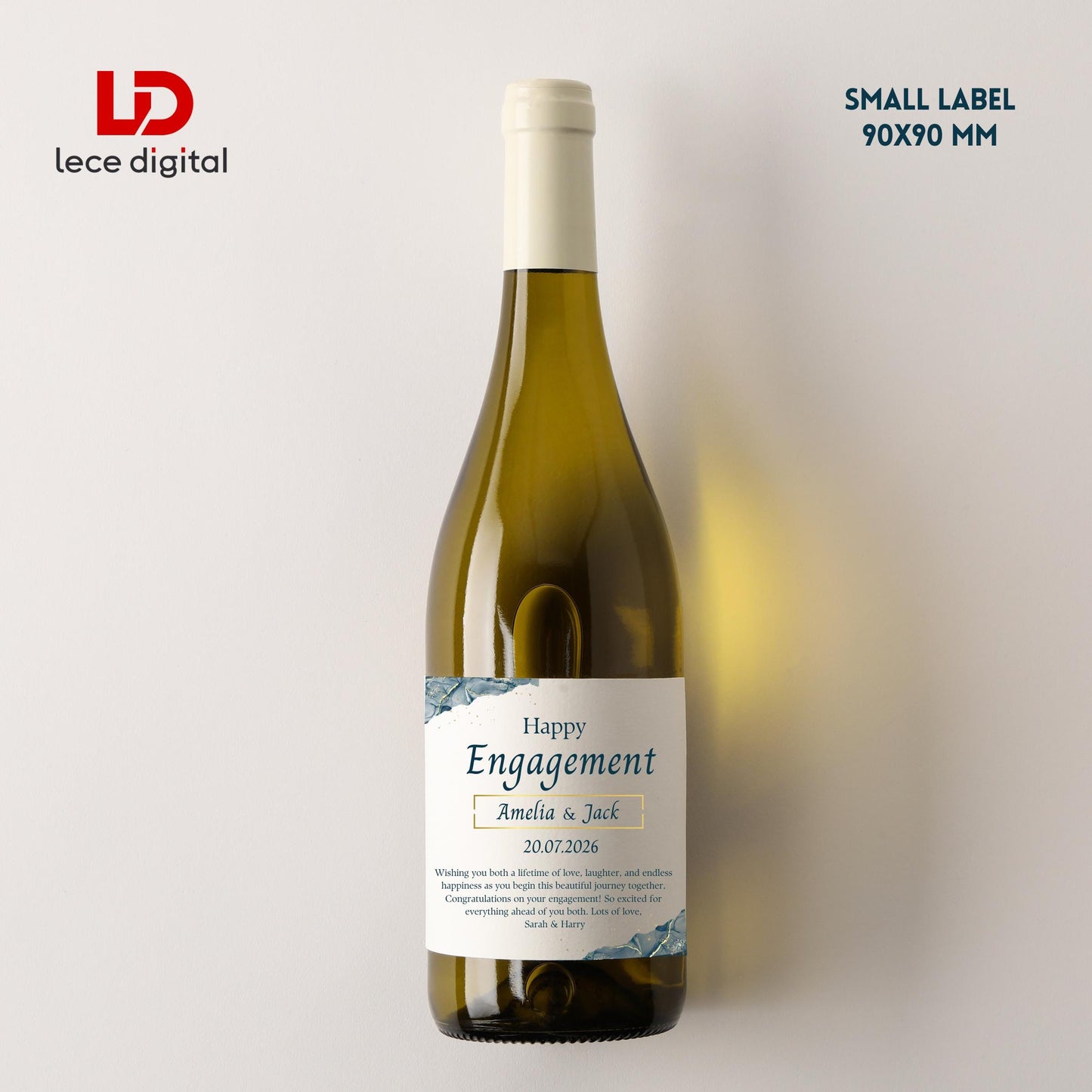 Personalised Engagement Wine Label, Custom Wedding Wine Bottle Stickers, Party Decor