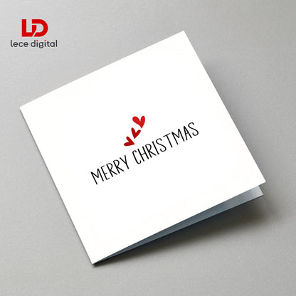 Romantic Merry Christmas Card, Grey Envelope and Gift Tags