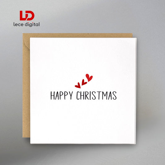 Happy Christmas Card, Gift for Xmas, Festive Greeting Card