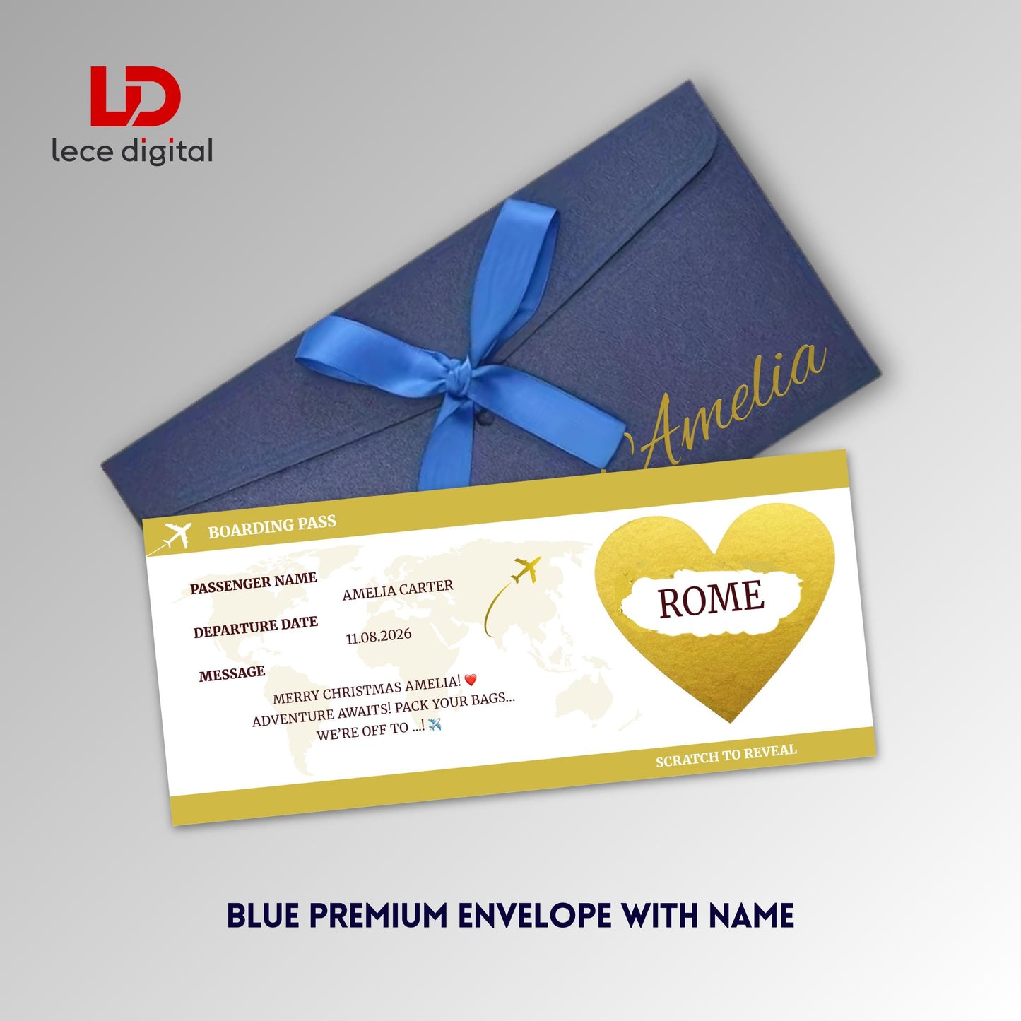 Personalised Scratch Off Boarding Pass, Surprise Trip Reveal, Custom Travel Ticket, Hen Party Gift