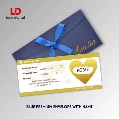 Personalised Scratch Off Boarding Pass, Surprise Trip Reveal, Custom Travel Ticket, Hen Party Gift
