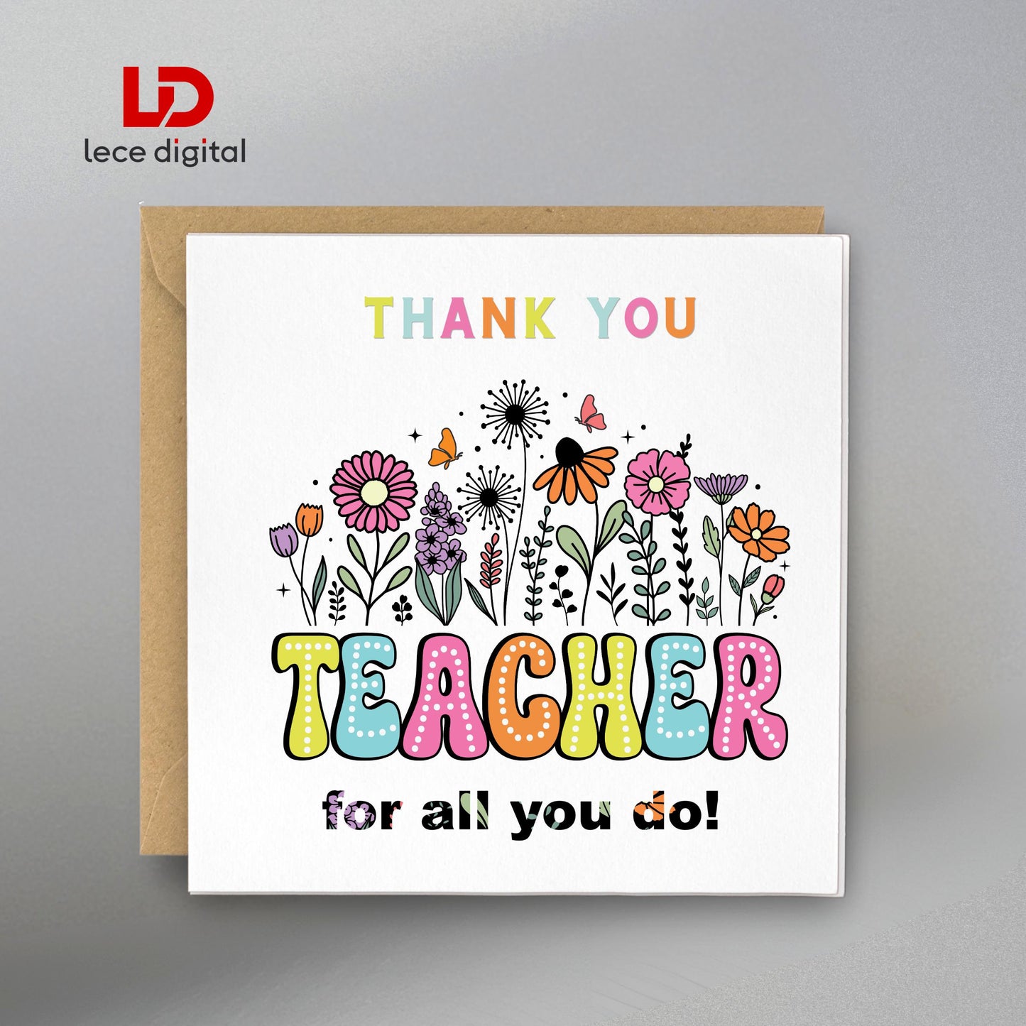 Thank You Teacher Card, Best Teacher, Teaching Assistant Gift, Head Teacher