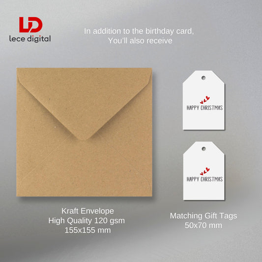 Happy Christmas Card, Gift for Xmas, Festive Greeting Card