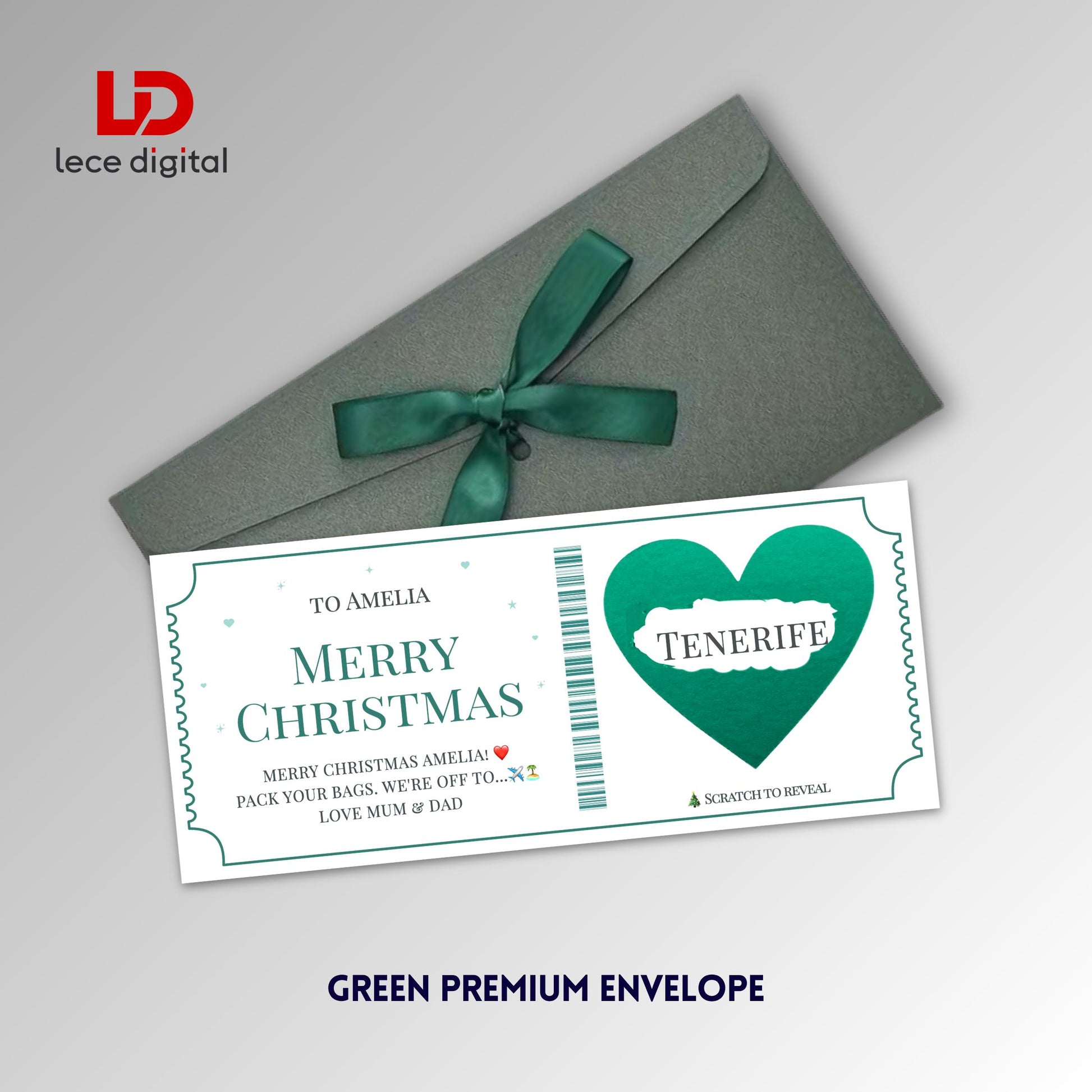 Personalised Christmas Scratch Card, Scratch to Reveal Holiday, Custom Travel Voucher, Xmas Gift – image 6