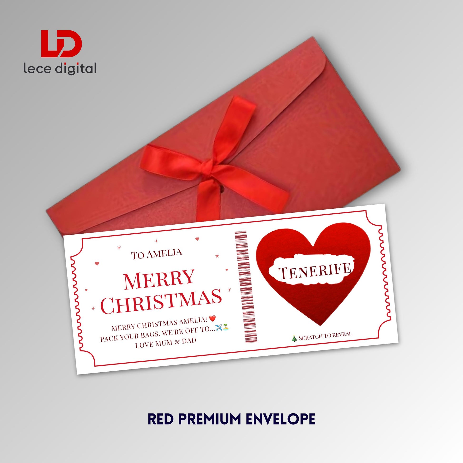 Personalised Christmas Scratch Card, Scratch to Reveal Holiday, Custom Travel Voucher, Xmas Gift – image 2