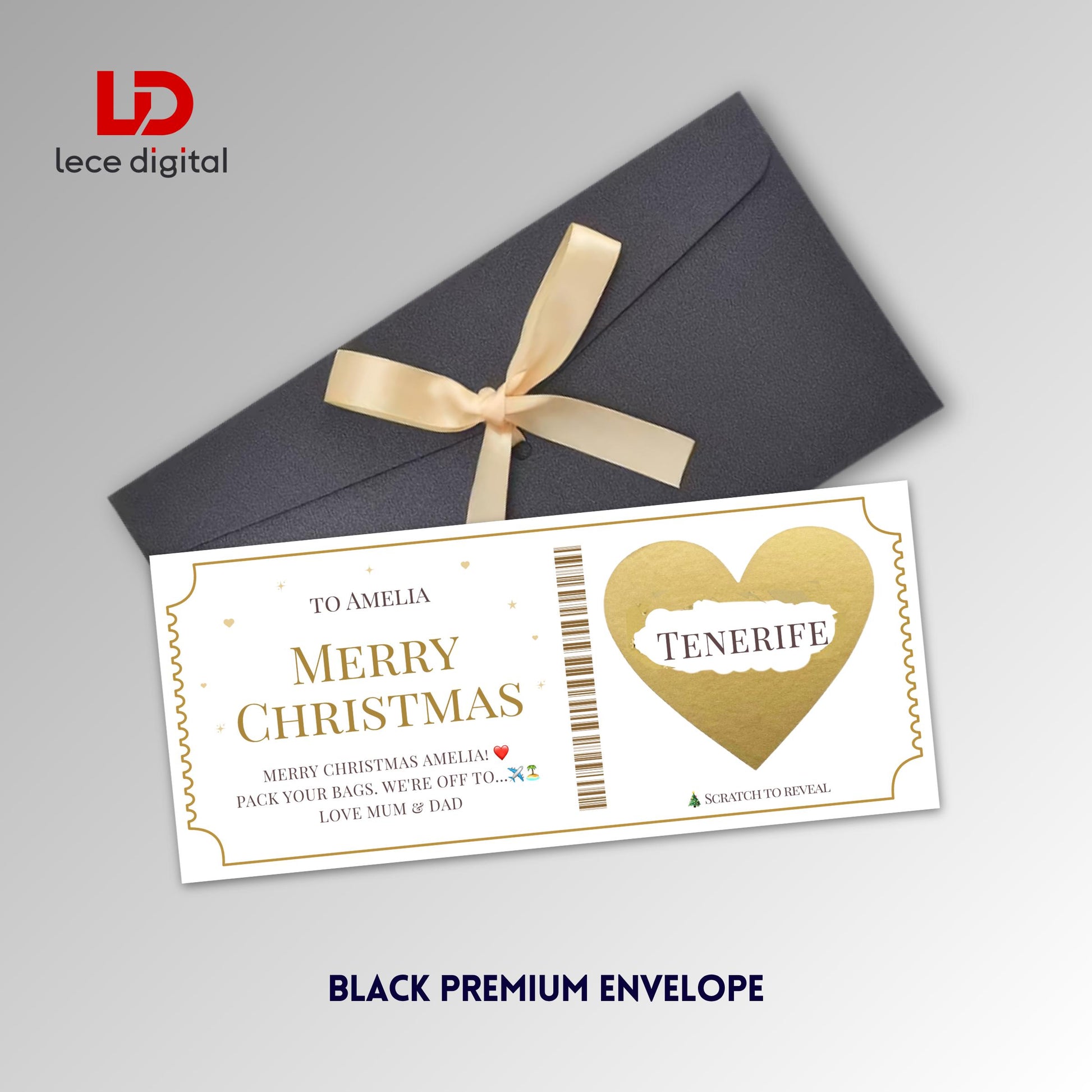 Personalised Christmas Scratch Card, Scratch to Reveal Holiday, Custom Travel Voucher, Xmas Gift – image 3