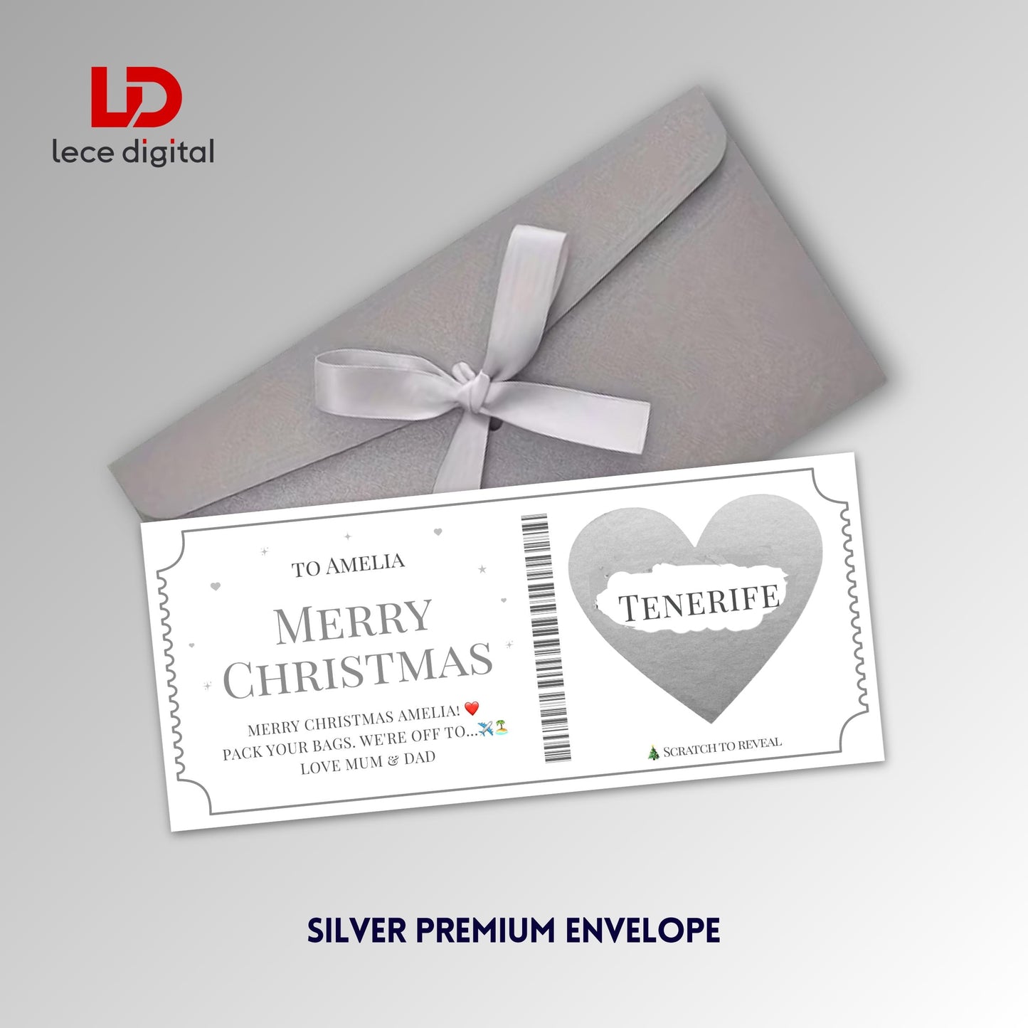 Personalised Christmas Scratch Card, Scratch to Reveal Holiday, Custom Travel Voucher, Xmas Gift – image 8