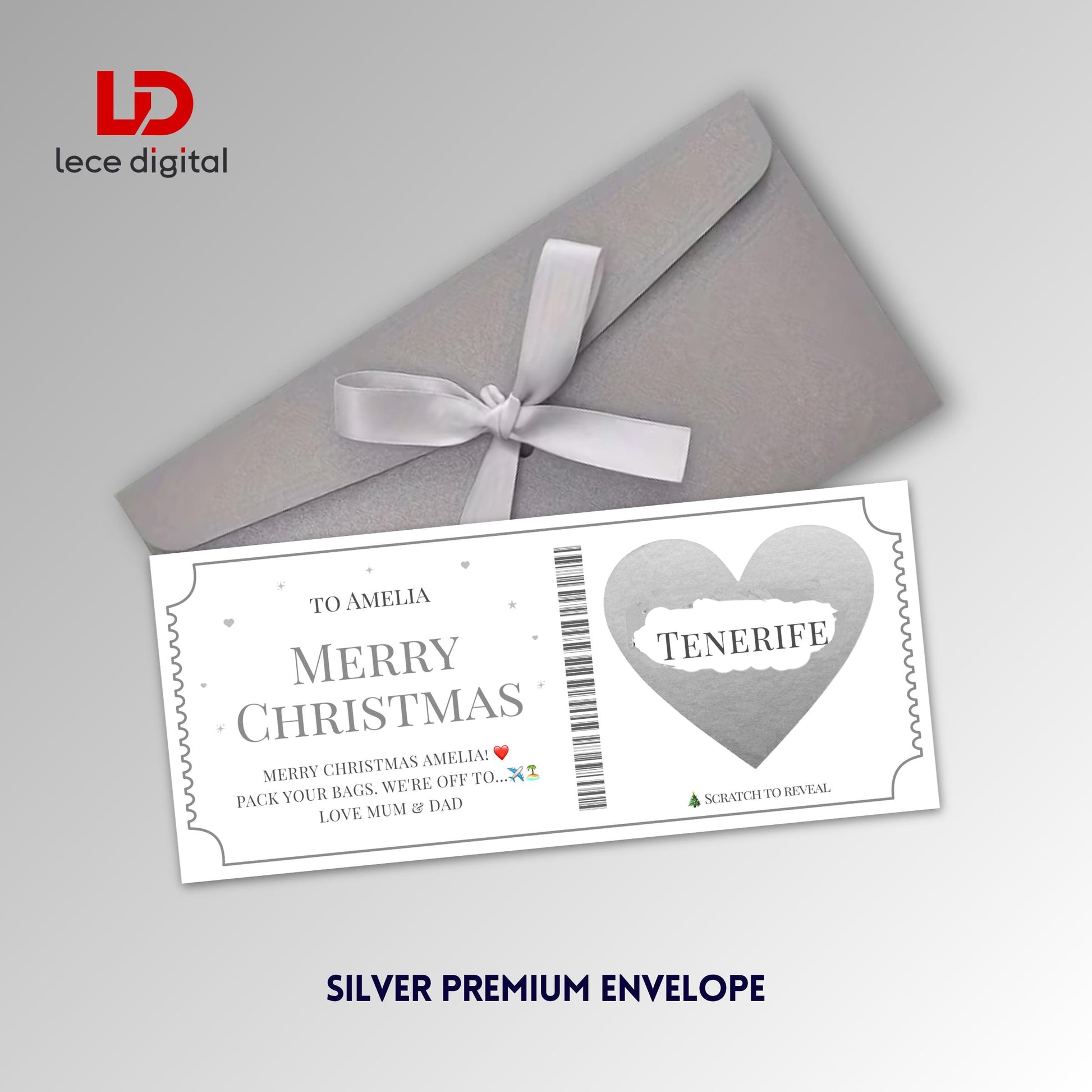 Personalised Christmas Scratch Card, Scratch to Reveal Holiday, Custom Travel Voucher, Xmas Gift – image 8