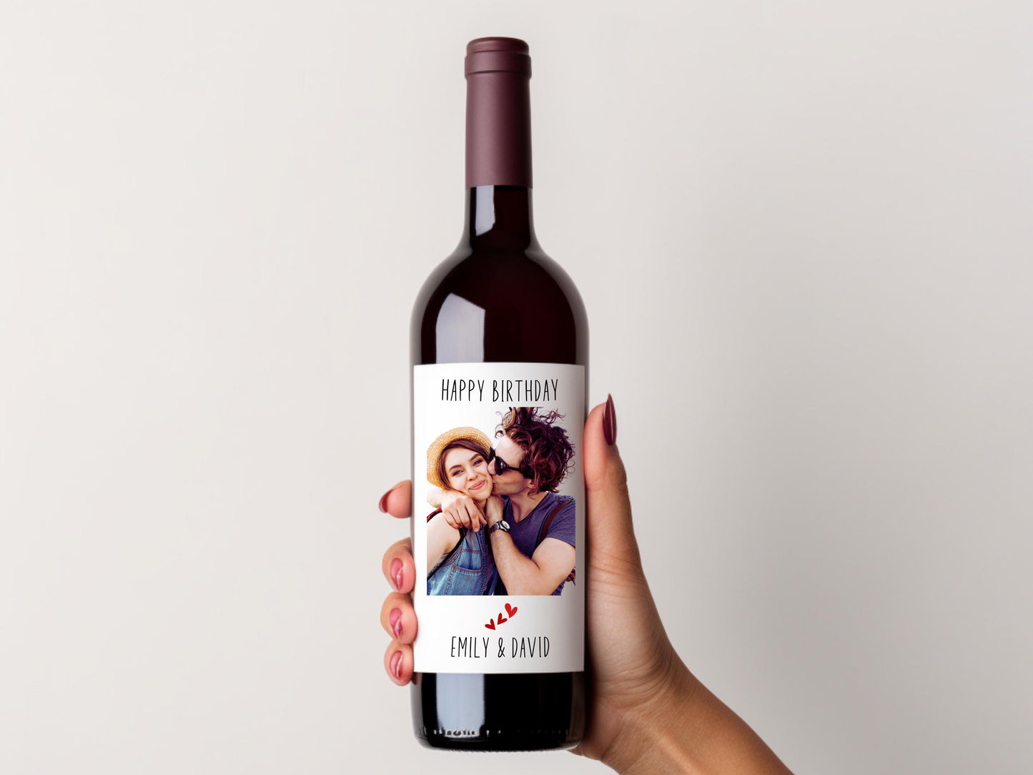 Custom Photo Wine and Candle Label, Personalized Christmas Gift