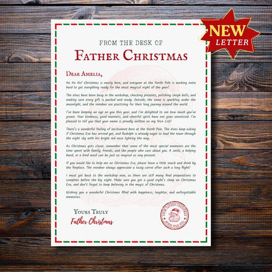 Personalised Santa Letter, Nice List Certificate, Letter from Father Christmas, Eve Box, Magic Gift