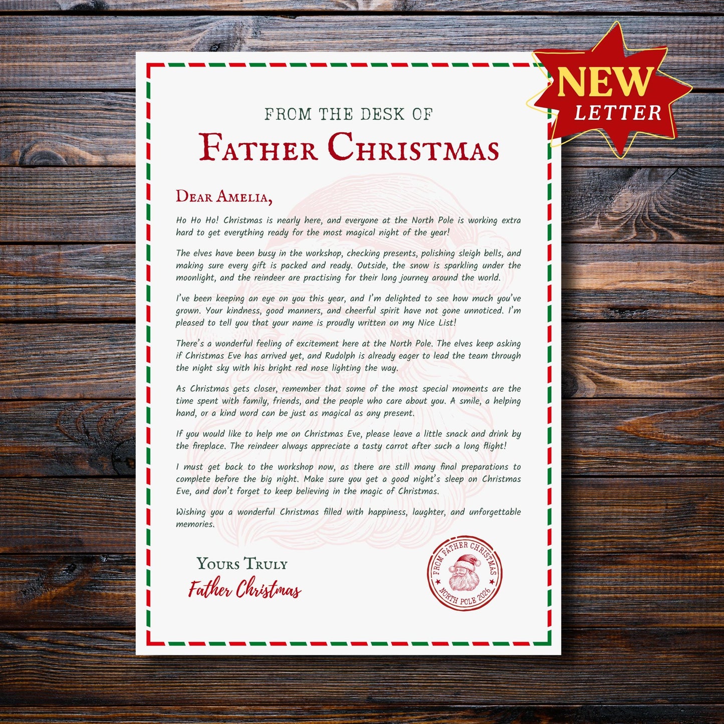 Personalised Santa Letter, Nice List Certificate, Letter from Father Christmas, Eve Box, Magic Gift