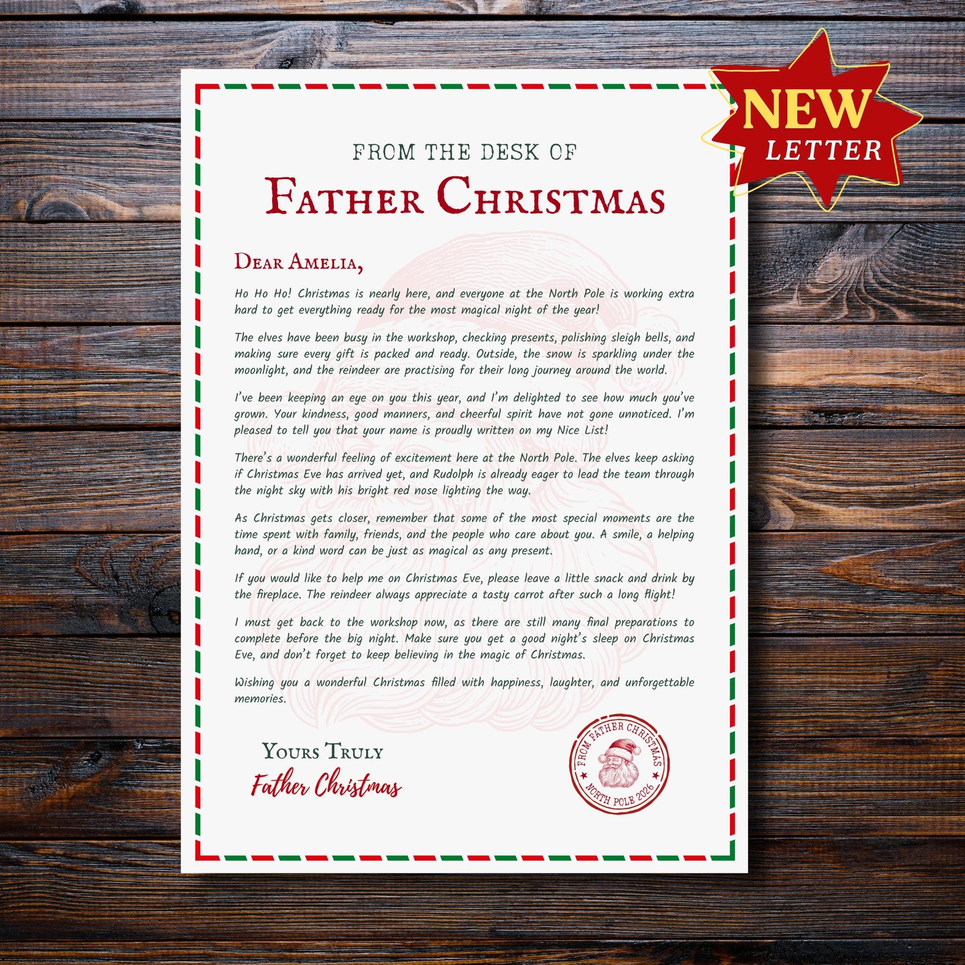 Personalised Santa Letter, Nice List Certificate, Letter from Father Christmas, Eve Box, Magic Gift