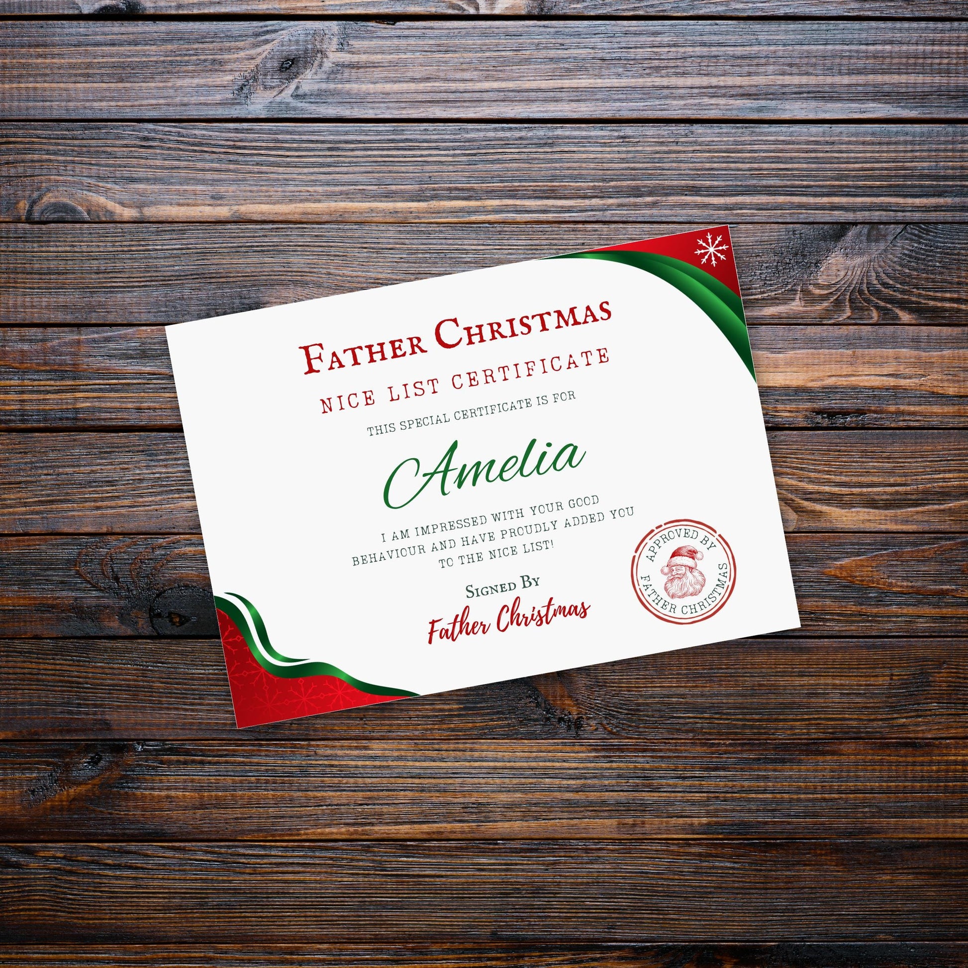 Personalised Santa Letter, Nice List Certificate, Letter from Father Christmas, Eve Box, Magic Gift