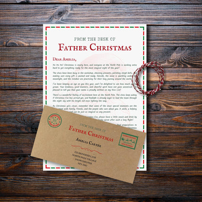 Personalised Santa Letter, Nice List Certificate, Letter from Father Christmas, Eve Box, Magic Gift