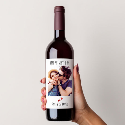 Custom Photo Wine and Candle Label, Personalized Christmas Gift