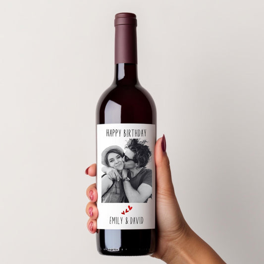 Custom Photo Wine and Candle Label, Personalized Christmas Gift